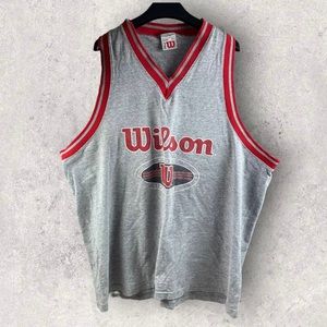 Wilson Tank Top Shirt Vintage Gray Sleeveless Men XXL Cotton Poly.